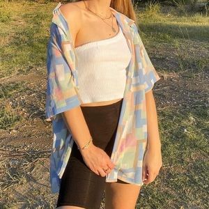 Oversized retro vintage button down XL
